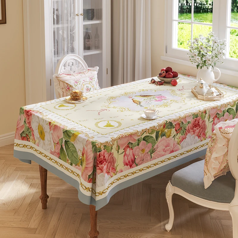 

Chenille Tablecloth Waterproof American Printed Diningtable Tablecloth Customized Home Livingroom Coffeetable Decorative Cloth