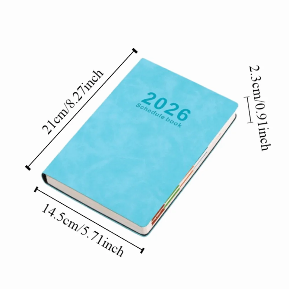 English 2026 Schedule Planner Notepad Wear-resistant Bookmark a5 Agenda Planning Notebook Portable Thick Paper