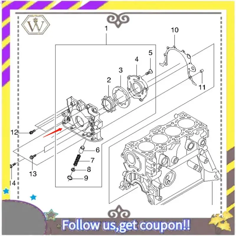 مضخة زيت المحرك ABXV 96325246 DW25189698 لسيارة أفيو سبارك دايو ماتيز تيكو داماس لابو سوبر 16100-70B10 DW96325246
