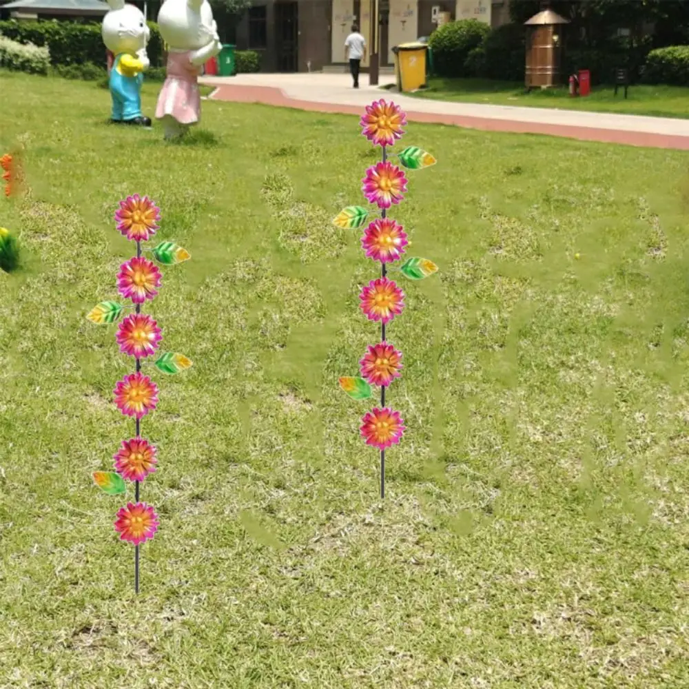 

3pcs Landscape Decoration Metal Decorative Garden Stakes Creative Art Flower Ground Stake Plant Shaped Floor Plugs Garden