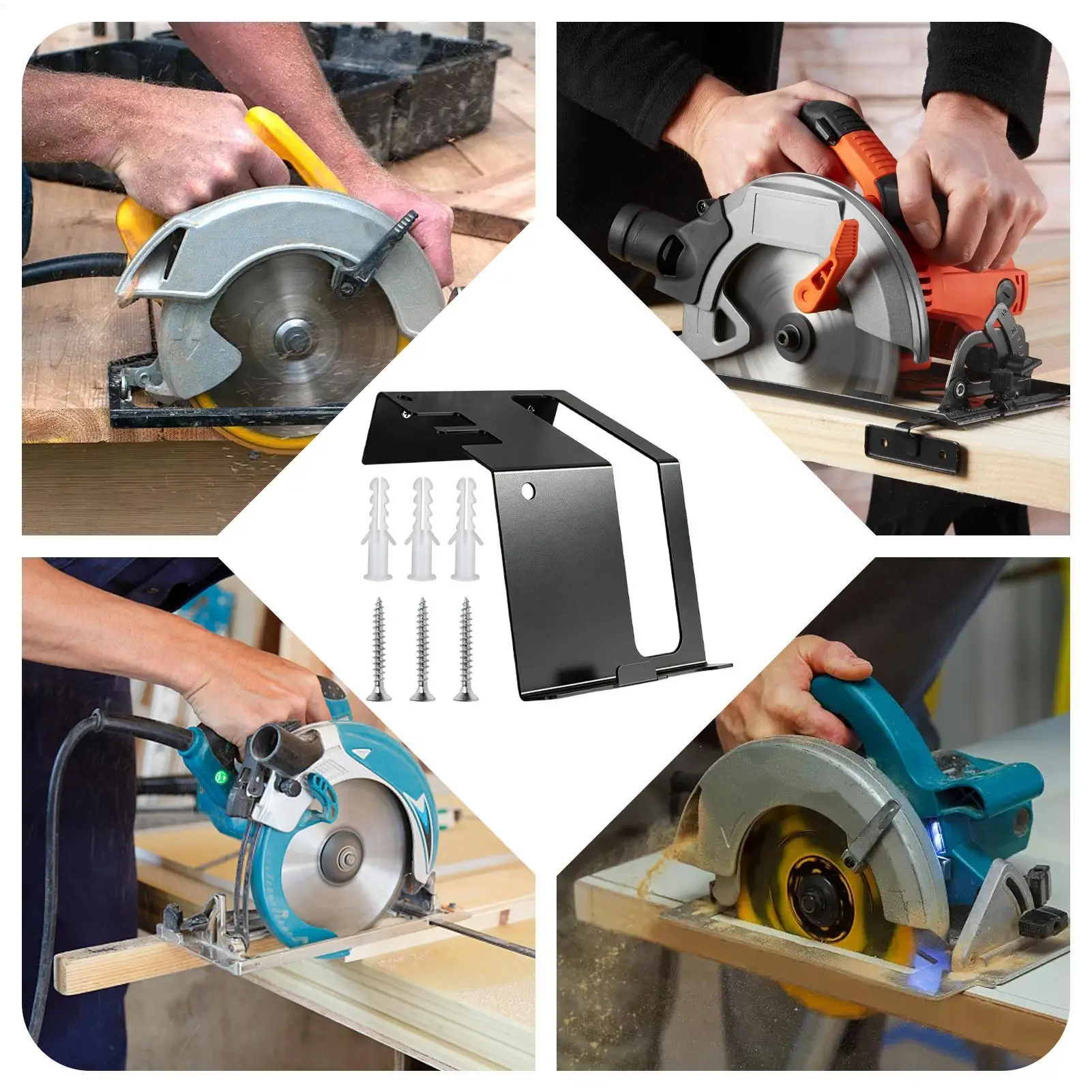 Saw Wall Mount Easy-Install Rust-Proof Floating Shelf Circular Saw Storage Rack For Workshop Home Garage Shed Woodworking Shop