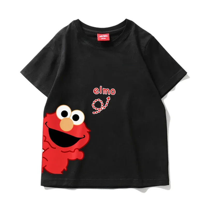 الأصلي العصرية العلامة التجارية الأطفال لطيف شارع سمسم الطفل قصيرة الأكمام تي شيرت الفتيات الفتيان الإنترنت المشاهير 100% قطنية عالية الجودة