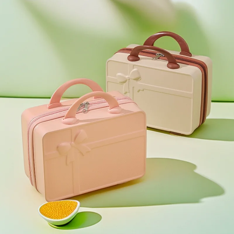 14 Inch Macaron Handheld Mini Suitcase Cosmetic Box Password Boardable Travel Gift Storage Case