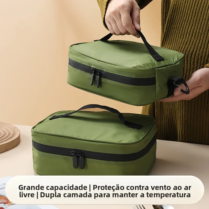 Bolsa de Almoço Portátil de Alumínio Reforçado para Estudantes e Trabalhadores de Escritório, Organizador de Armazenamento pa...