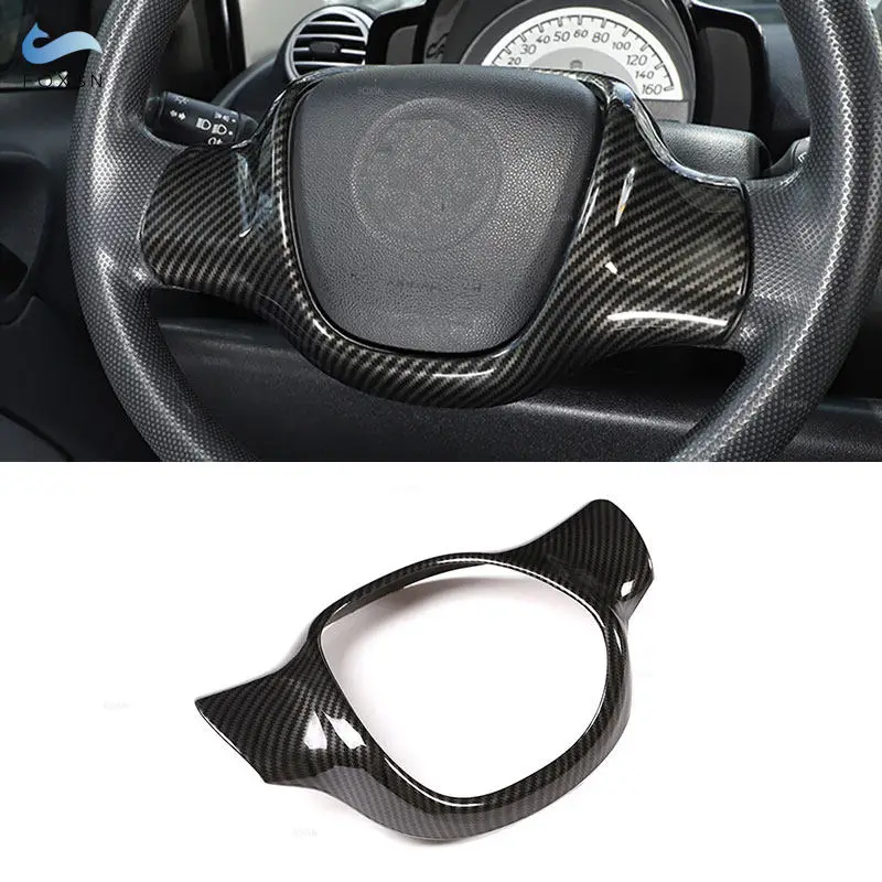 

Для Mercedes Benz Smart Fortwo 451 2009 2010 2011 2012 2013 2014 2015 ABS карбоновая текстура крышка рулевого колеса рамка накладка