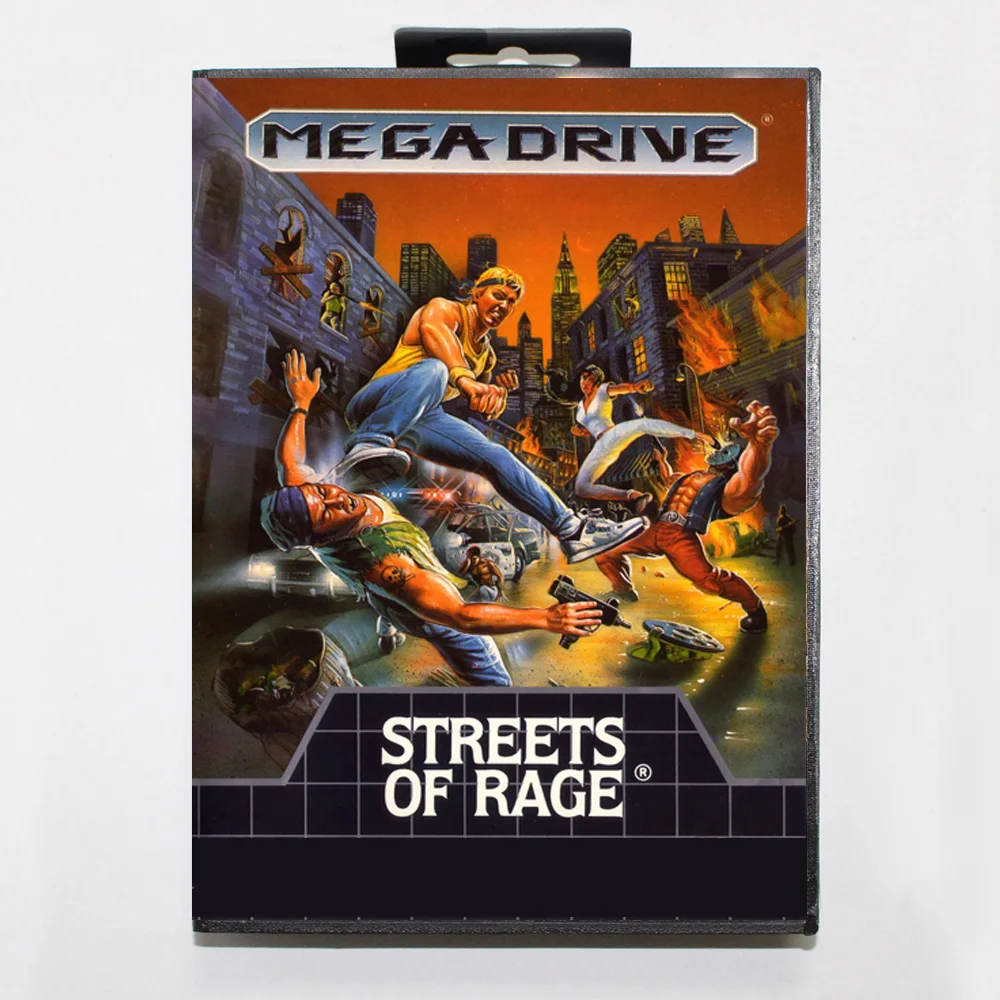 Streets of Rage MD Game Card Capa BR de 16 bits para cartucho de console de videogame Sega Megadrive Genesis