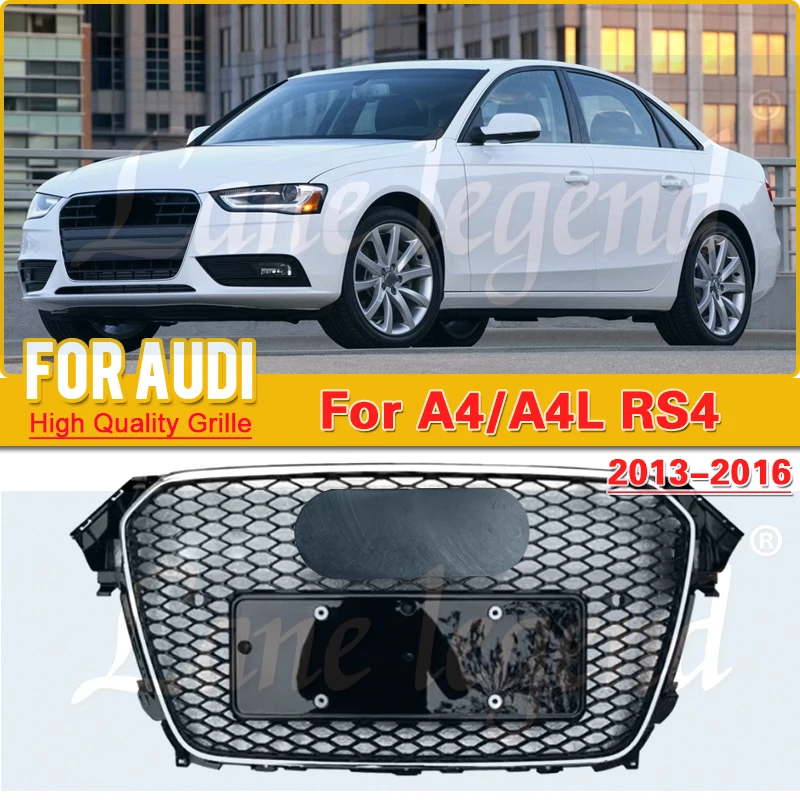 

Front Grille Ventilation Net Car Front Bumper Grille for Audi RS4 for A4/S4 2013 2014 2015 2016 Car Anterior Reticulum