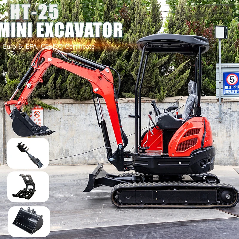 Compact Tracked Excavator Fully Hydraulic Pilot-Operated Excavator Multi-Purpose Excavator for Agriculture/Earthmovi(Customized)