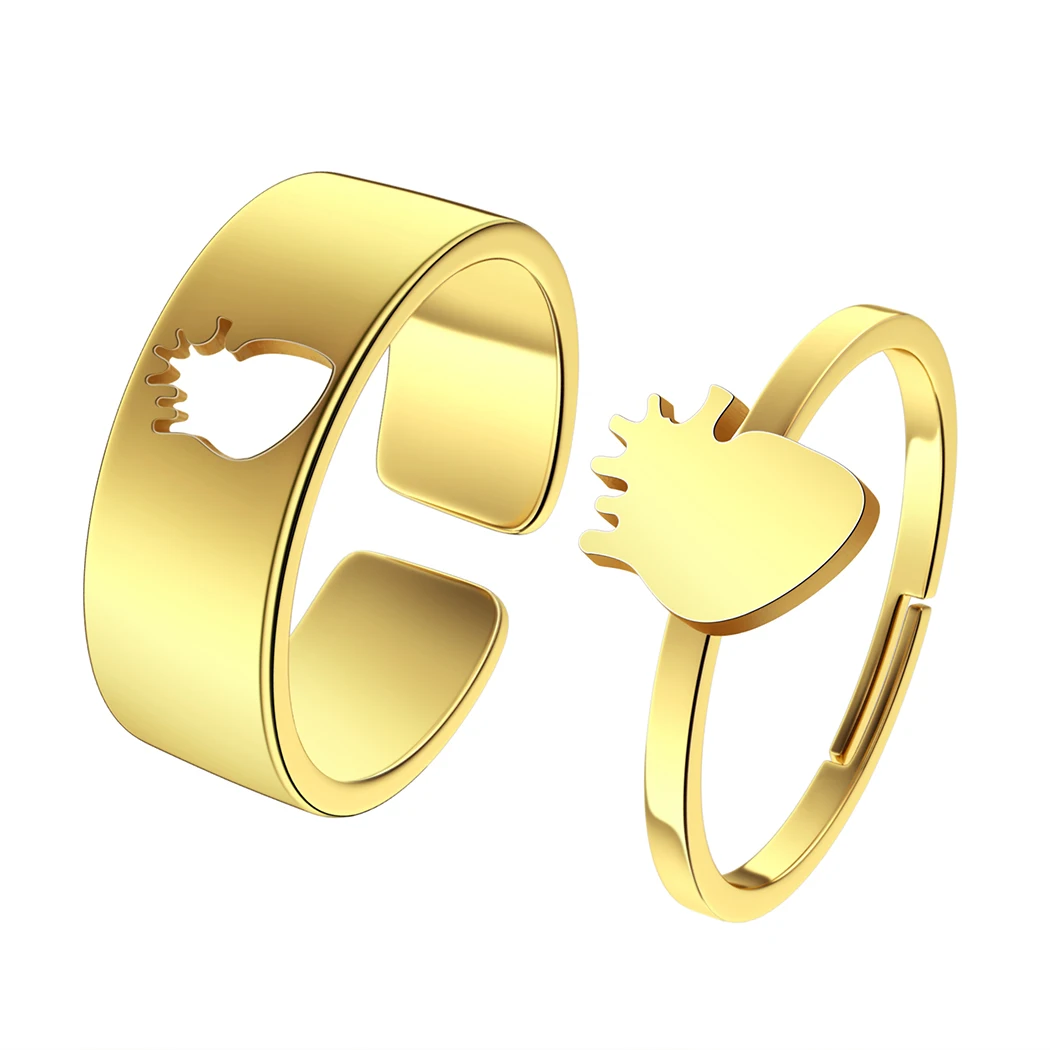 Stainless Steel Surgeon Anatomical Heart Promise Ring for Couples Doctor Jewelry Boyfriend Girlfriend Gift