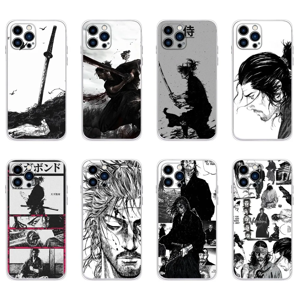 

V-Vagabond M-Manga Phone Case For IPhone 15,14,13,11,12 Pro Max Mini X XR XS 7,8 Plus SE Transparent Cover