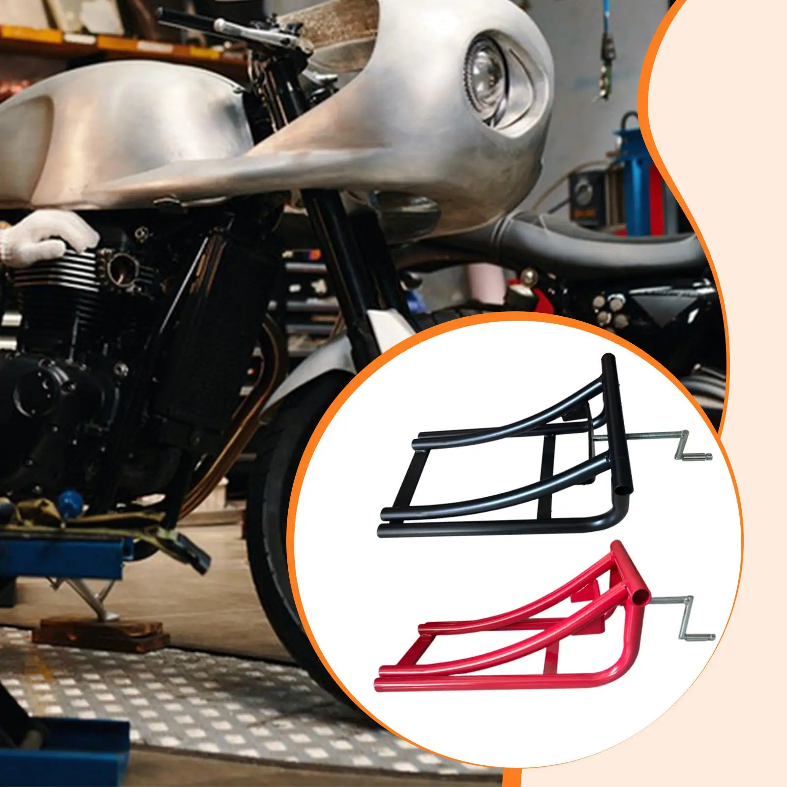 

Motorcycle Repair Wheel Lift Stand Tire Disassembly and Lifting Tool Stable Steel Tire Changing Stand Lift Rack Auxiliary Device