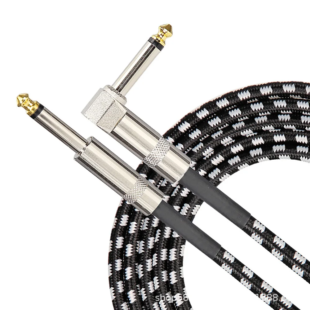 6,35 mm Audiokabel TRS 1/4 Zoll 6,5 mm Audiokabel für E-Gitarre Bass 1,5 m 3 m vergoldetes, abgeschirmtes, geräuscharmes Klinkenkabel