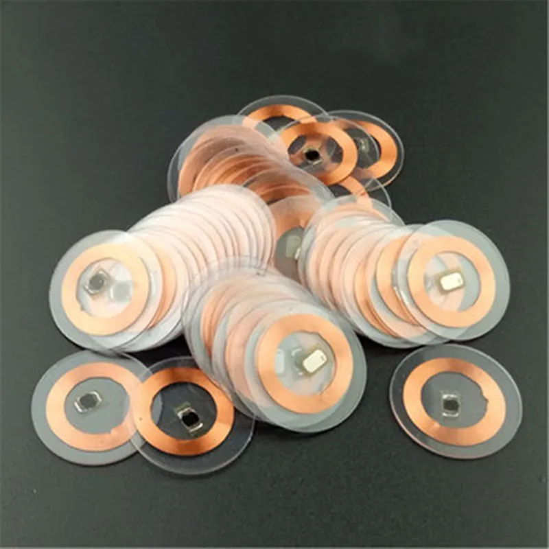 25Mm 125Khz T5577 Writable Herschrijfbare Koperen Spoel Transparante Coin Card Keyfob Rfid Proximity EM4305 Toegangscontrole Tag