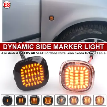 適用於Skoda晶銳/明銳 MK1/MK2、Audi A3/A4 B5/A8 和西雅特的 LED 動態側標誌燈轉向信號流水式轉向燈 8 最佳銷售 奧迪A4 B5改裝 - №2
