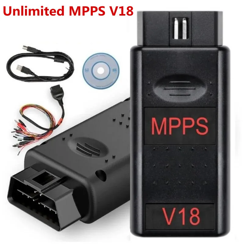 Best MPPS V18 ECU Chip Tuning Interface Auto OBD2 For EDC15 EDC16 EDC17 Multi-Language With Breakout Tricore Cable Scanner Tool