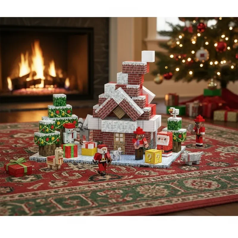 Magnetyczne klocki konstrukcyjne STEM dla dzieci 2025, Mój Świąteczny Świat z magnesami, Prezent na Boże Narodzenie i Urodziny