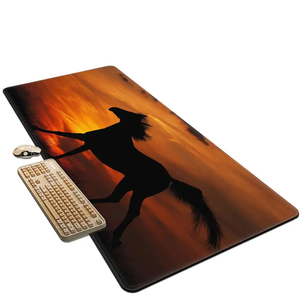 Horse Durable Keyboard Mouse Mat HD Printing Desk Mat With Lock Edge Gaming Accessories Kawaii Cute Student Writing Pad