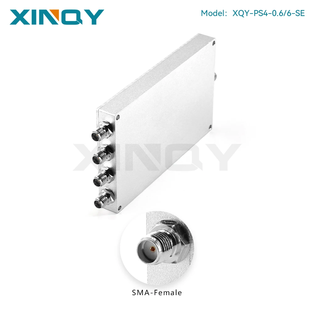 XINQY RF Combiner, 0.6-6GHz Power Splitter, 4-Way Signal Divider, SMA Female, for WiFi/Bluetooth Testing