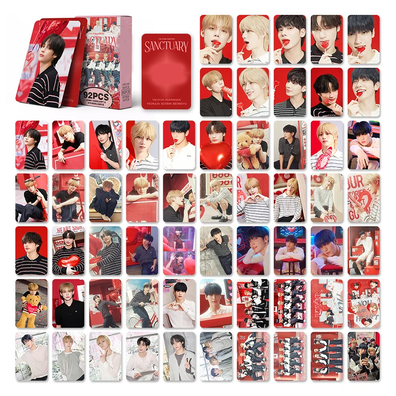 KPOP Super Star 92 PCS Small Cards SooBin BeomGyu TaeHyun New Album SANCTUARY YeonJun Self-printed Fan Cards Hyuning Kai Gifts