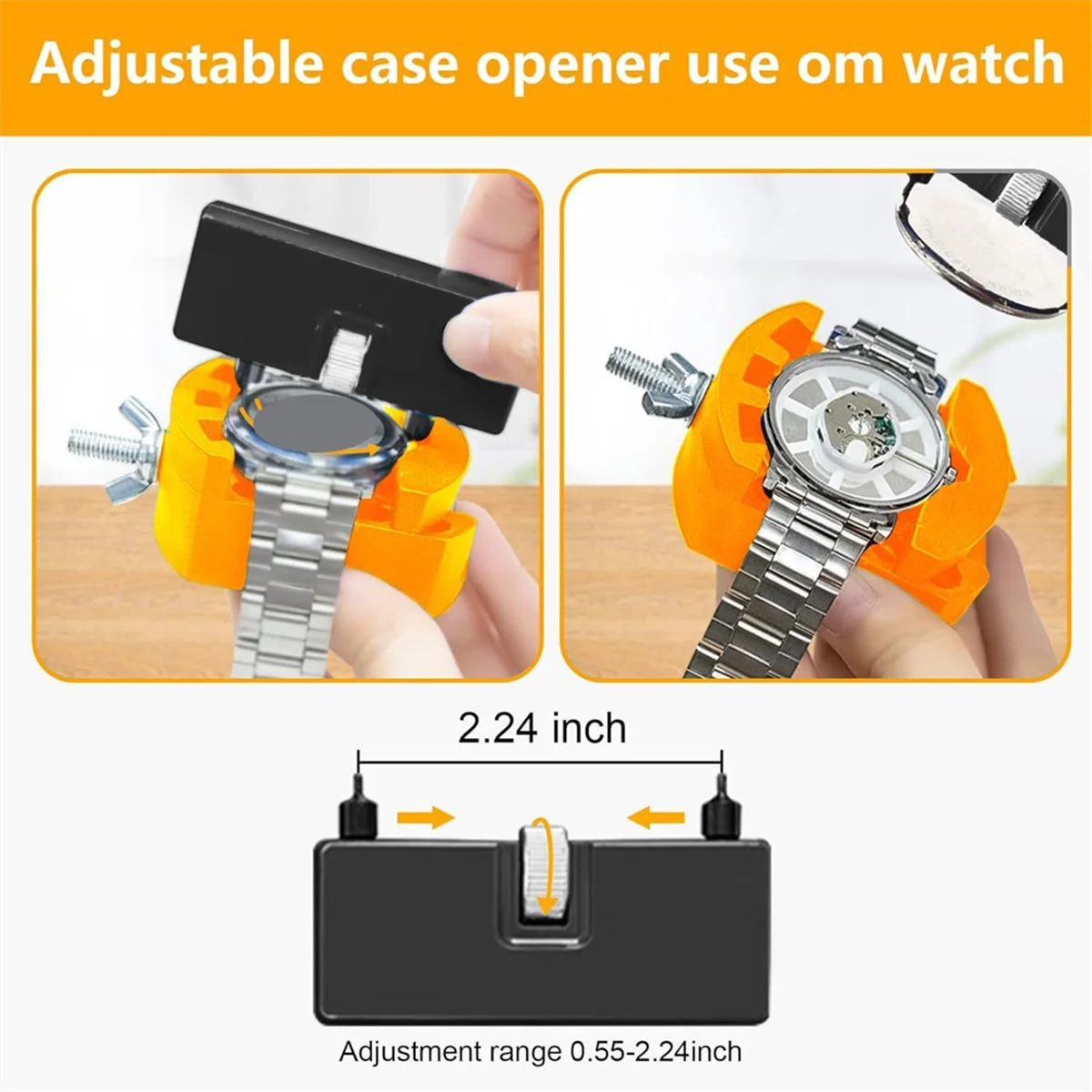 BAAR-Watch Case Opener Tool: Watch Battery Replacement Tool Kit for Back Removal and Maintainance with Adjustable Case Opener