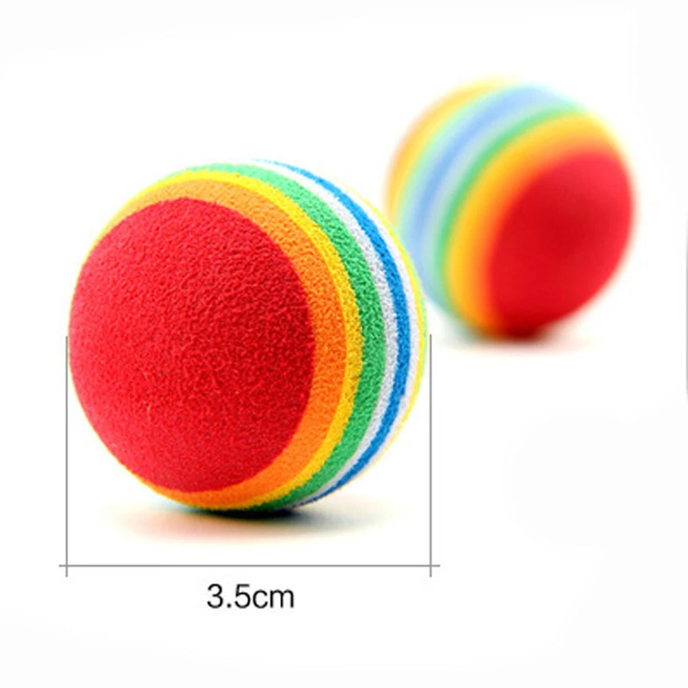 6pcs Rainbow Cat Toy Balls Durable Safe Quiet EVA Foam Interactive Toys for Cat Dog Play Chewing Molar Balls Pet Toys Supplies