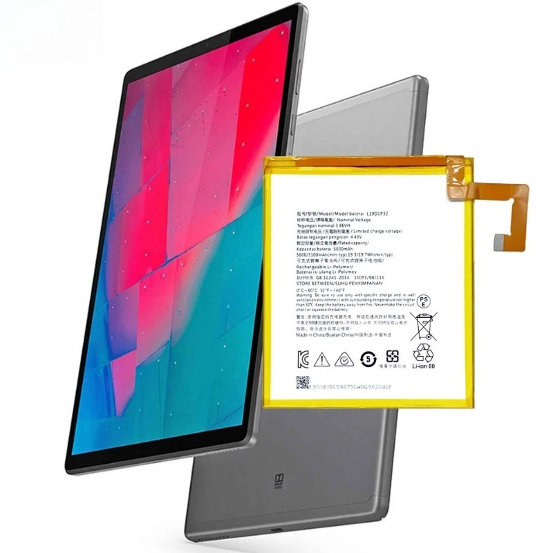 بطارية كمبيوتر لوحي L19D1P32 عالية الجودة 3.86 فولت 5100 مللي أمبير في الساعة لأجهزة Lenovo Tab M10 TB-X505X X505L X505F لأجهزة Lenovo Tab M10 Plus TB-X606 #4