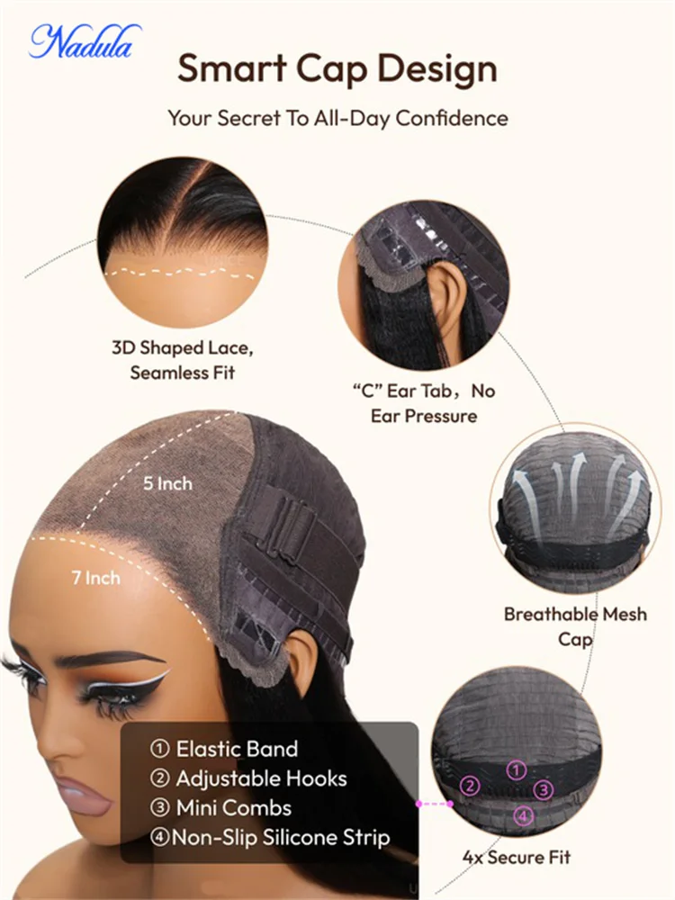 Nadula 7x5 Bye Bye Kots Balayage تسليط الضوء على الرماد شقراء مع جذور داكنة شعر مستعار وضعه والذهاب خصلات الشعر المستعار الإنسان