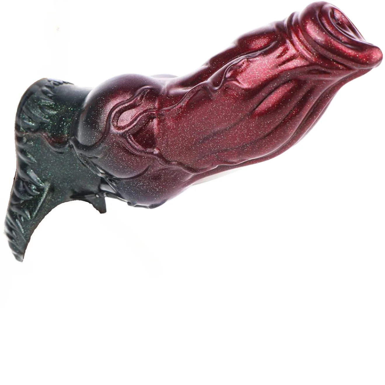 Monster Dog Penis Sleeve, 7.09 Inch Realistic Liquid Platinum Silicone Extender, Thick Textured Cock Sleeve with Ball Ring