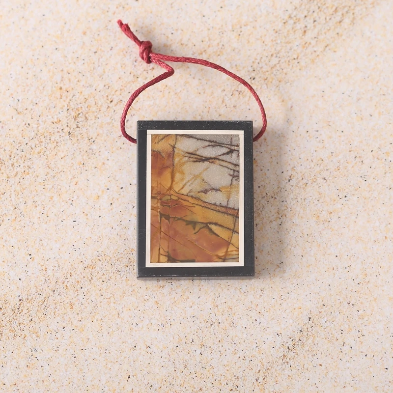 

Women's Natural Stone Jewelry Accessories Multi-Color Picasso Jasper Howlite Obsidian Intasia 36x26x6mm 14g Pendant Bead