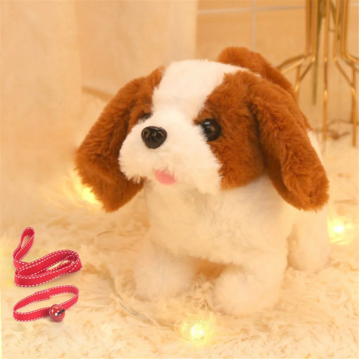 B Baby-Toy Dog That Walks, Tail Wagging, Plush Interactive, Animais Eletrônicos, Brinquedos Filhotes para Meninas e Meninos, Presente de Aniversário