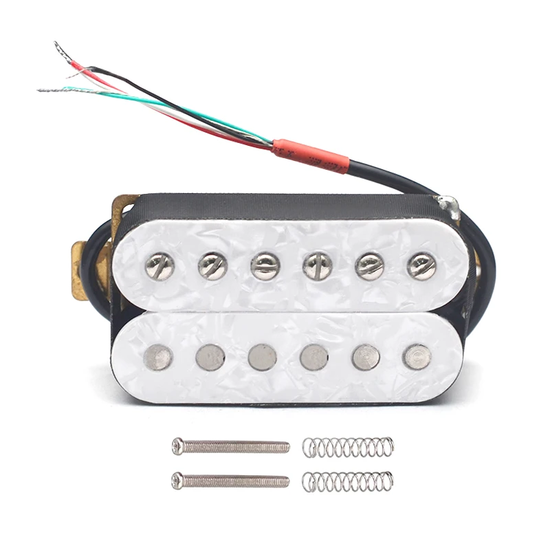 White Pearl Electric Guitar Humbucker Adjustable Screw Dual Coil for 6 String Electric Guitar Coil Spliting Pickup N7.5K/B15K