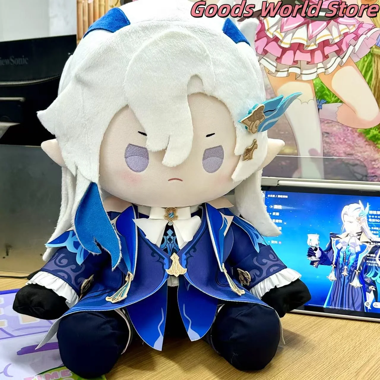 

Neuvillette Sitting posture model ornament Mihoyo Game Genshin Impact Neuvillette Cosplay Costume Anime Model Halloween Gift