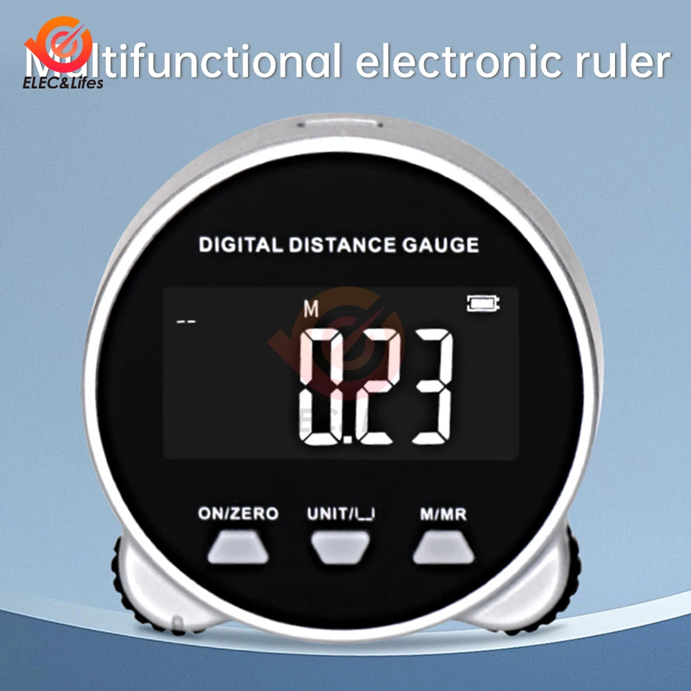 Electronic Ruler Rechargeable 8 Functions Rangefinder Portable HD LCD Screen Long Standbuy Multifunction Ruler