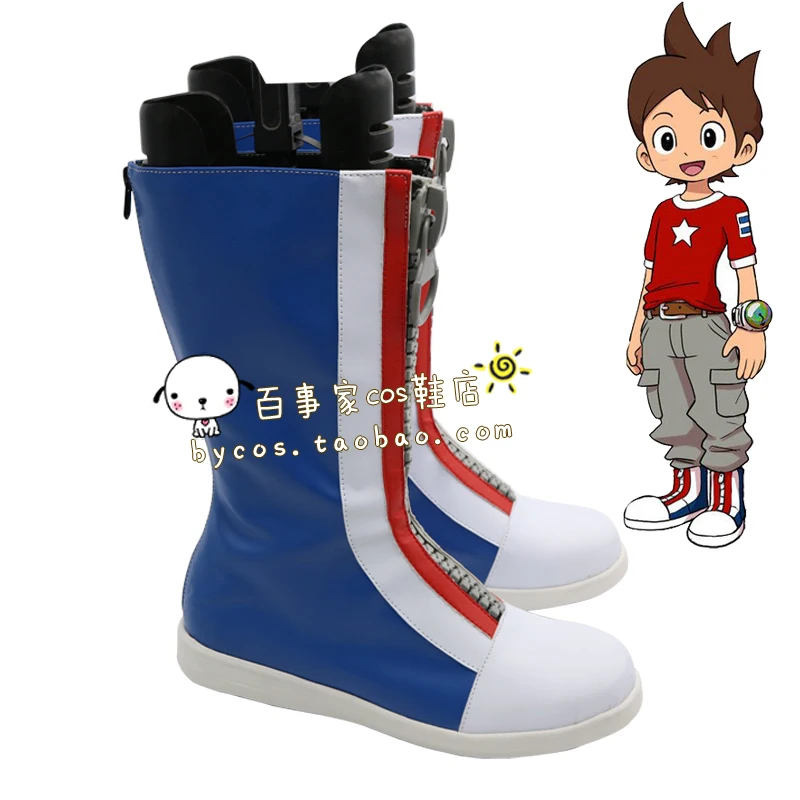 Youkai Watch Nathan Adams Cosplay Shoes Boots Anime Game Amano Keita Halloween Christmas Party Boots Custom Made