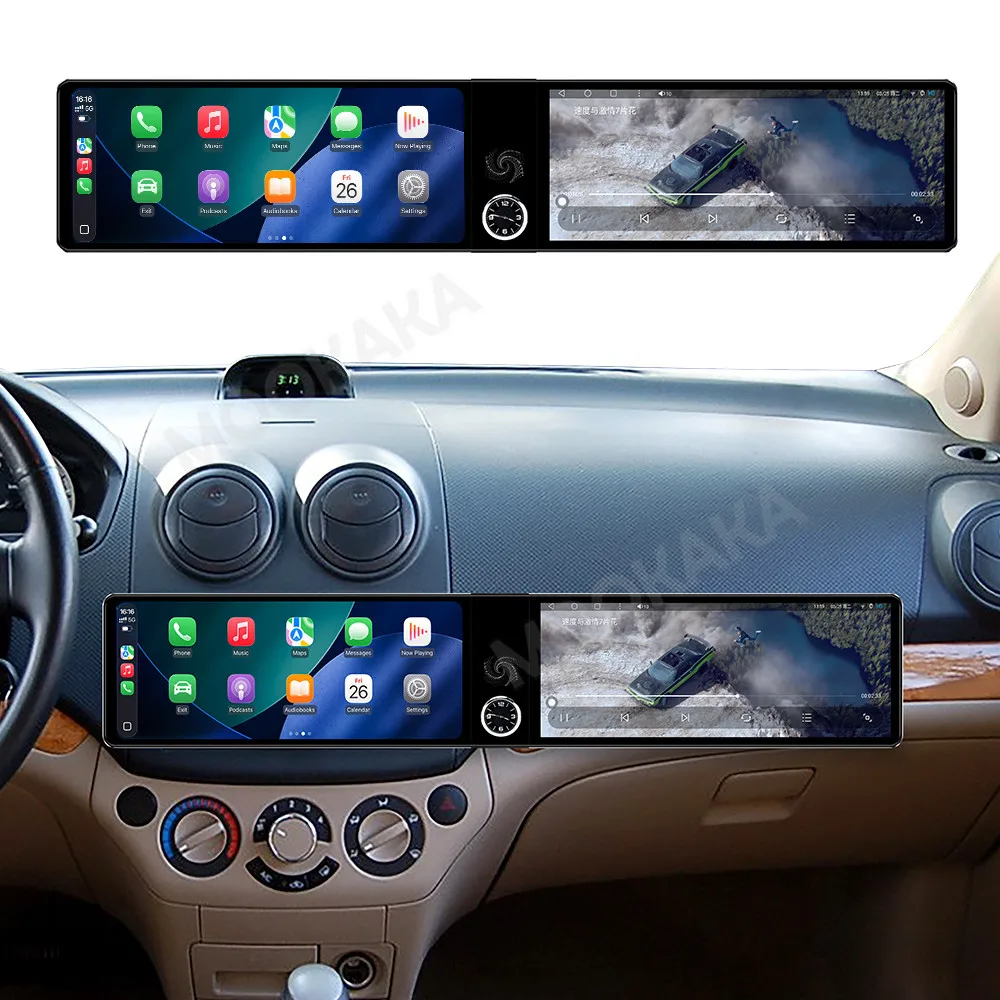 

24.6" Car Radio Carplay Dual Screen For Chevrolet Lova 2006-2010 Dual Screen Android Auto Stereo Multimedia GPS Navi Head Unit