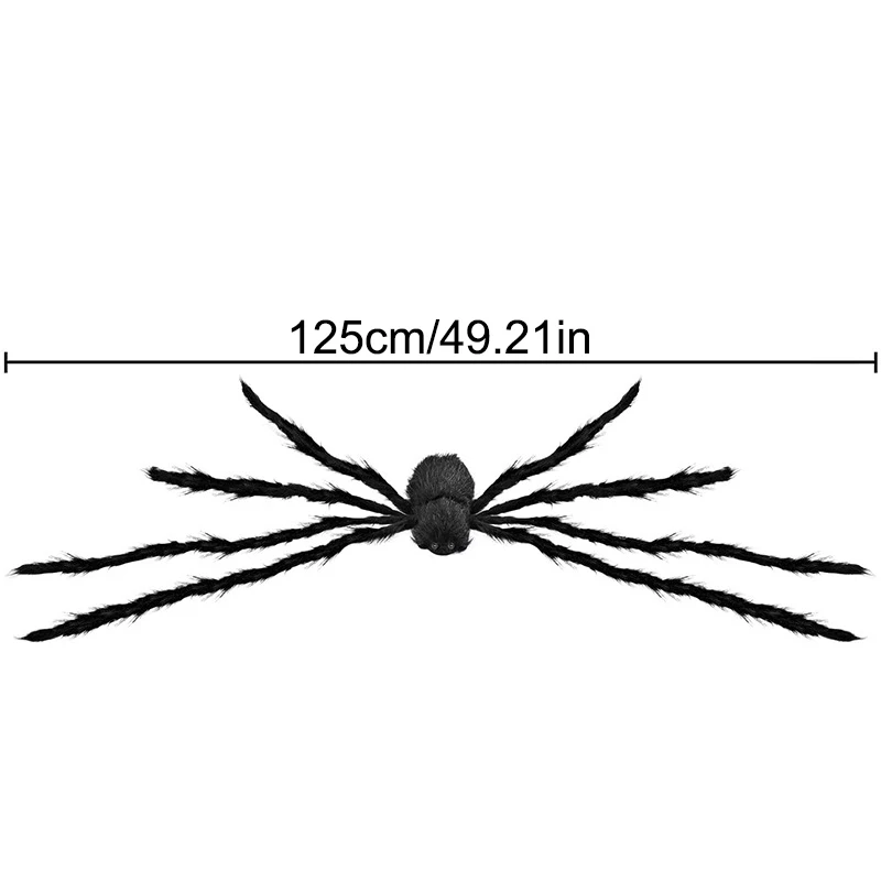 Halloween Plush Spider Large Light Up Spider With Purple LED Light Realistic Hairy Prop For Indoor and Outdoor Yard Decoration