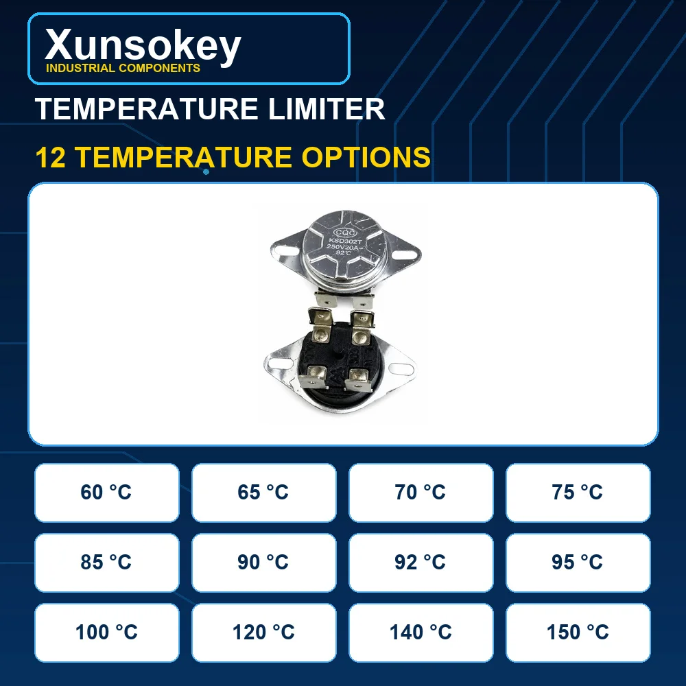 1PCS KSD302 16A 250V 40-300 Degree Ceramic KSD301 Normal Closed Open Temperature Switch Thermostat 60 65 70 75 85 90 92 95 100