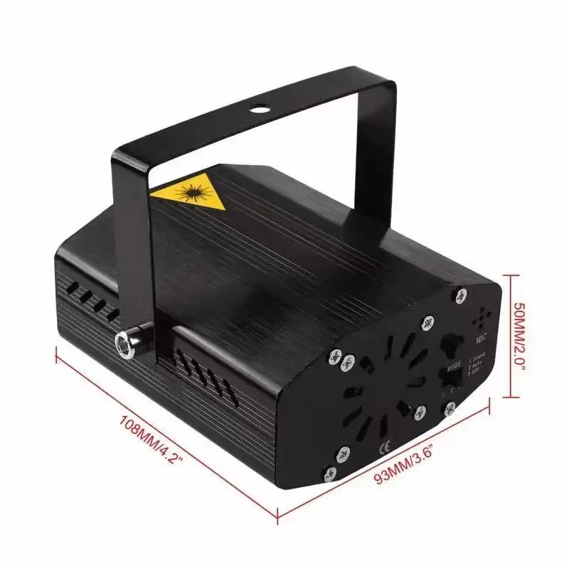 Portable Remote Control LED Stage Light DJ Disco Light Projector Laser Lights Sound Activated Flash For Christmas Party Wedding