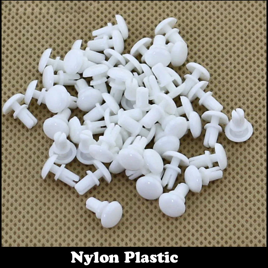 Plástico isolante Fastener para PC Board, R Tipo Push Rivet, Tampa do redutor, preto e branco, R3545, 3,6 milímetros de diâmetro do furo, 100PCs