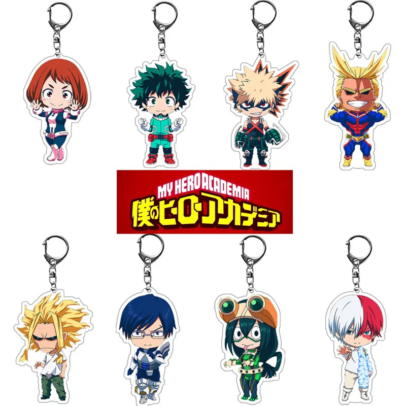 Llavero acrílico de la serie My Hero Academia Cartoon Anime, colgante para mochila, unisex, regalo de cumpleaños, regalo de Navidad, juguete para niños