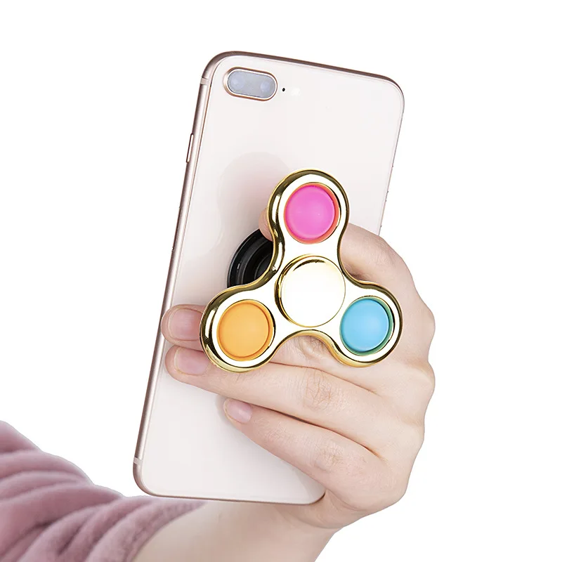 Bubble Fidget Hand Spinner Squeeze Sensory Toy Celling Phone Holder Sucker Anti Stress Spinning Adult Kids Funny Flip Finger Toy