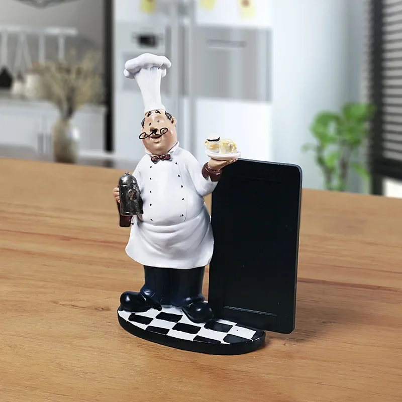 

Country Retro Chef Statue Figurines Sculpture Kitchen Home Dinner Resin Cook Shape For Interior Room Ornaments Message board