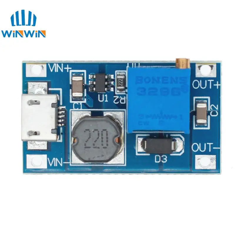 1pcs/10PCS MT3608 2A Max DC-DC Step Up Power Module Micro USB/Type-C USB Booster Power Module
