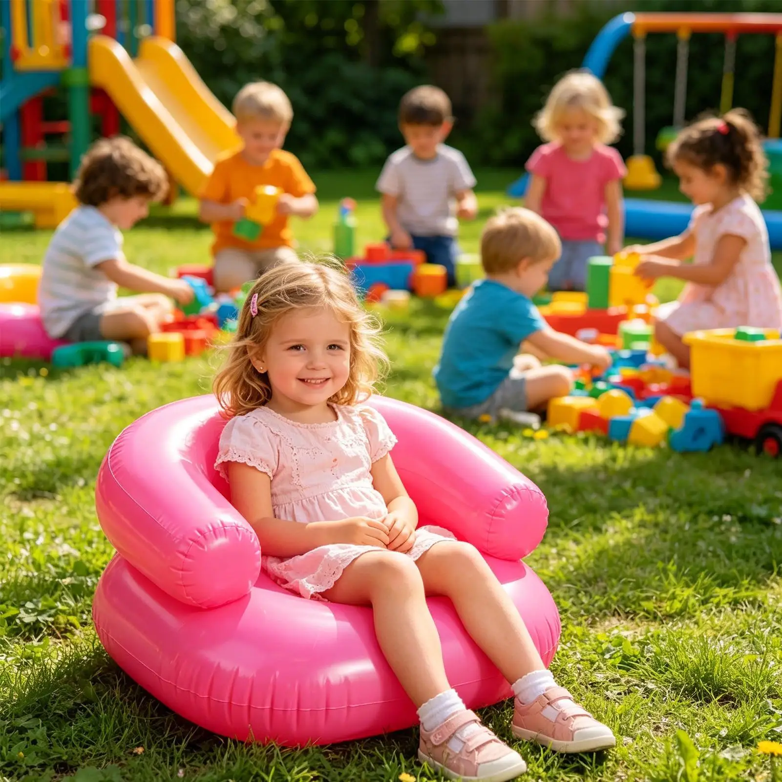 Blow Up Chair Portable Soft Lounger Air Sofa Camping Inflatable Couch For Outdoor Travel Beach Pool Movie Night Reading Living