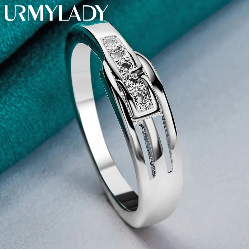 URMYLADY-Anillo de Plata de Ley 925 para mujer, accesorio de circonita AAAAA 7-10 #, joyería de moda para fiesta de boda