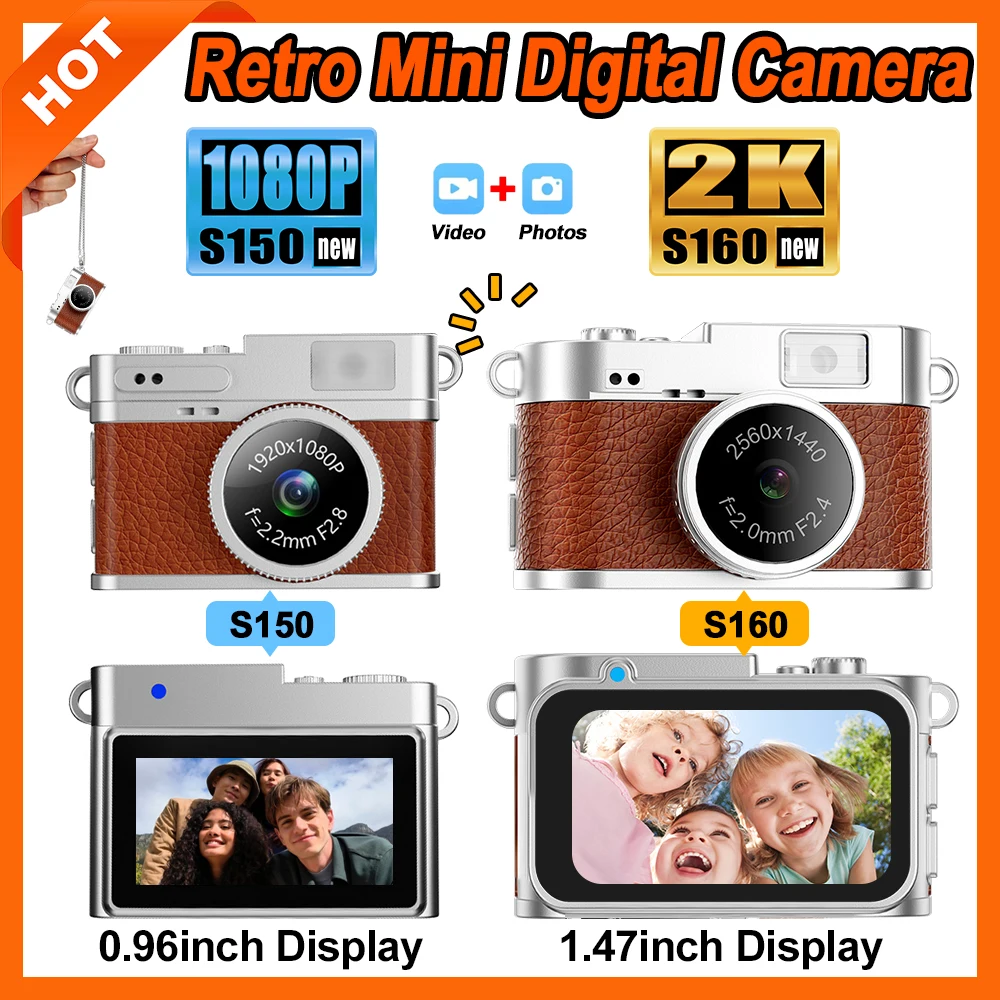 

Mini Camera Series S150 S160 Retro Digital Camera with 1080P 2K with Screen Resolution Portable Ornament Cameras for Photography