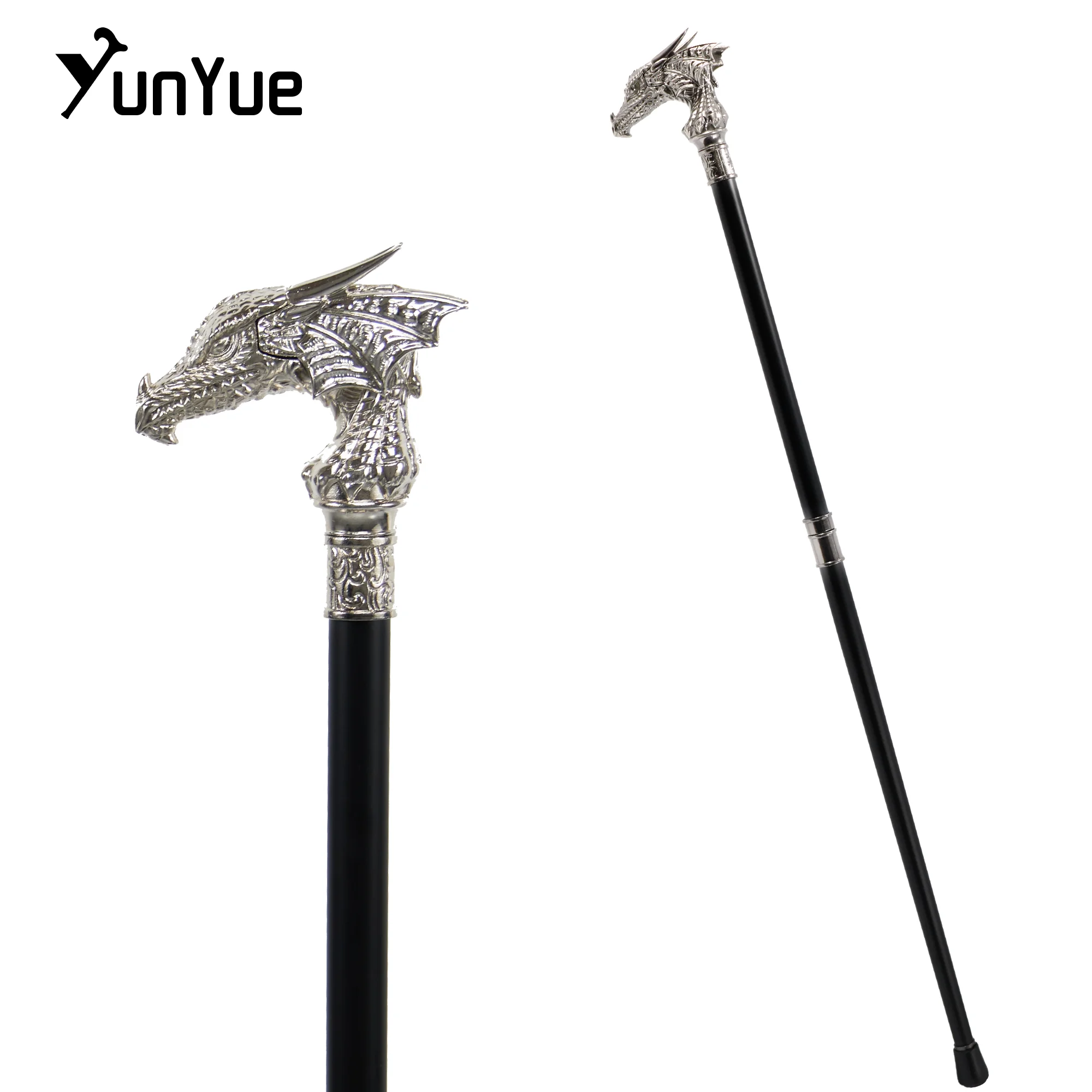 

White Dragon Fashion Metals Walking Stick Cosplay Film Props Party Decorative Walking Cane Gentleman Elegant Art Collection Cane