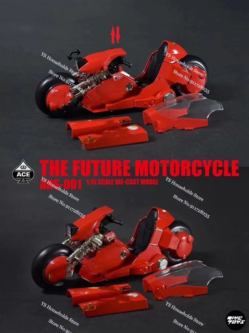 1/15 setelan merah Koleksi sepeda motor anak laki-laki tampan olahraga Action Figure Model adegan Aksesori 6 "Set lengkap mainan koleksi penggemar