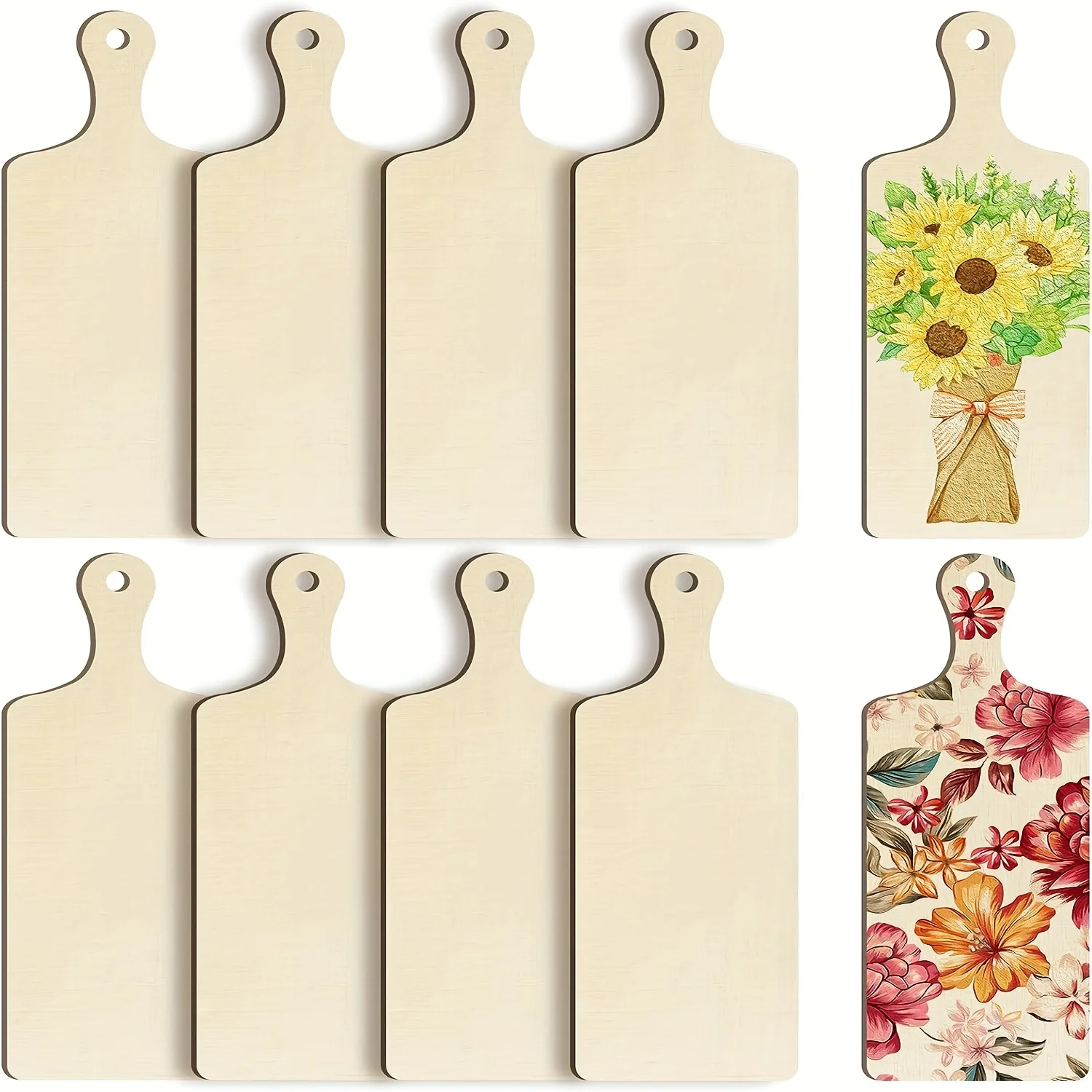 10PCS Weihnachten Schneiden Bord Holz Handwerk mit Griff Holz Paddel Mini Charcuterie Boards Mini Käse Bord Holz