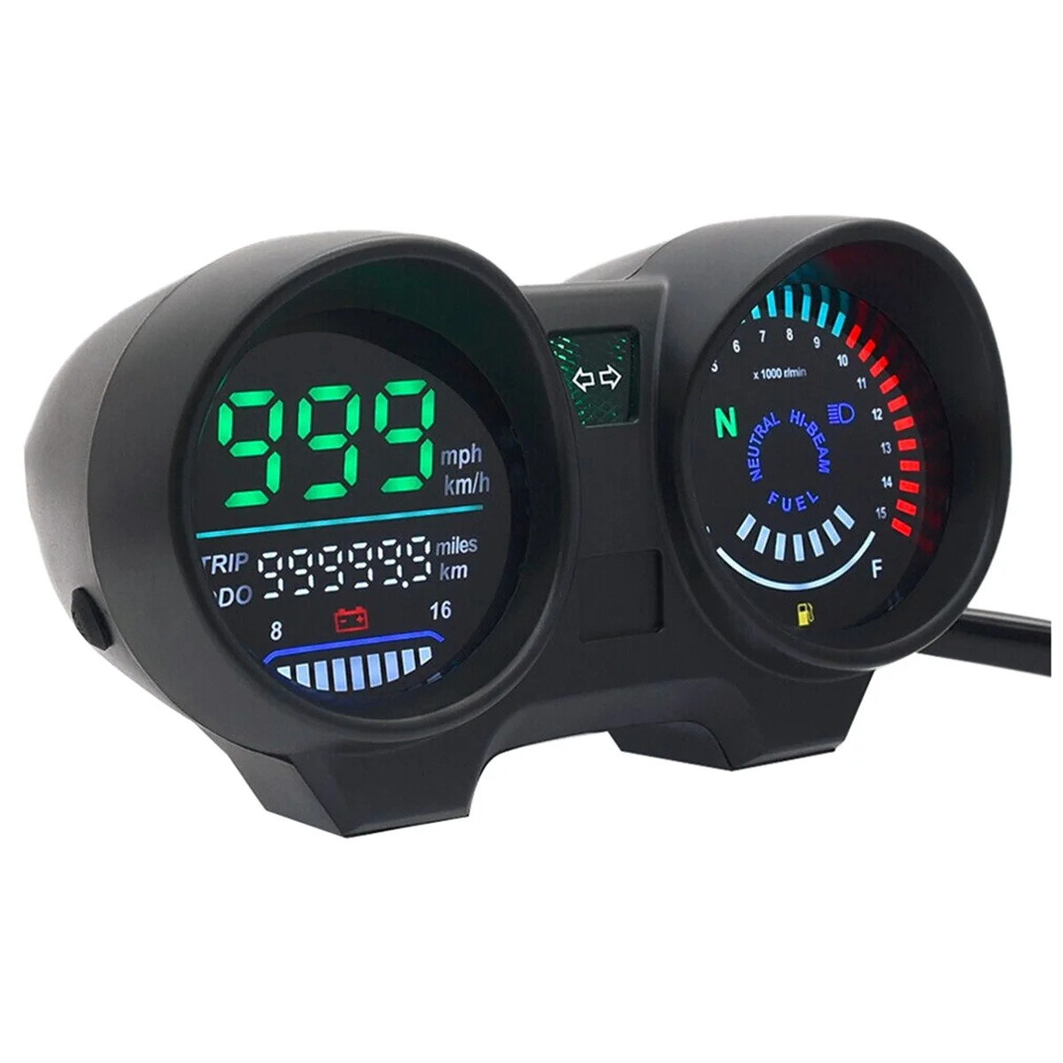 Motorcycle Speedometer Digital Led Panel Tachometer for Brazilian 150 Cg150 Fan150 2010 2012 Green